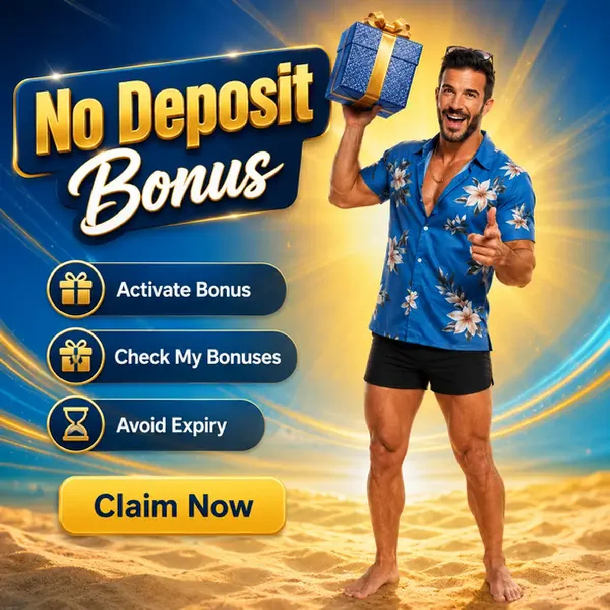 Beach Striker σηκώνει τυλιγμένο δώρο μπόνους χωρίς κατάθεση στο Infinity με χρυσή λάμψη