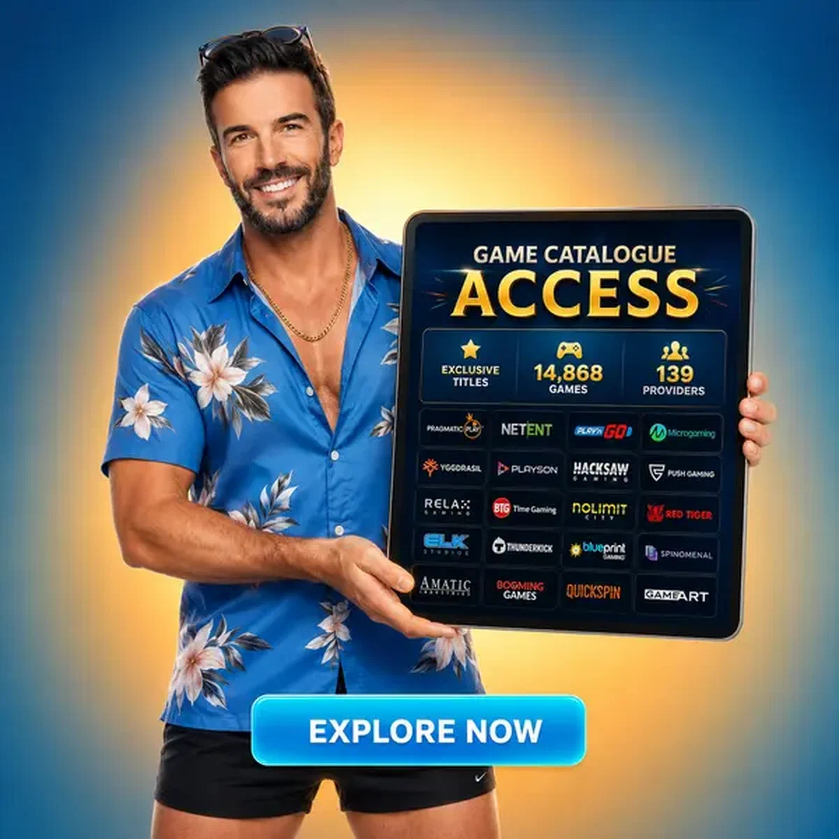 Beach Striker εμφανίζει τεράστιο κατάλογο παιχνιδιών σε tablet στο Infinity μετά την εγγραφή